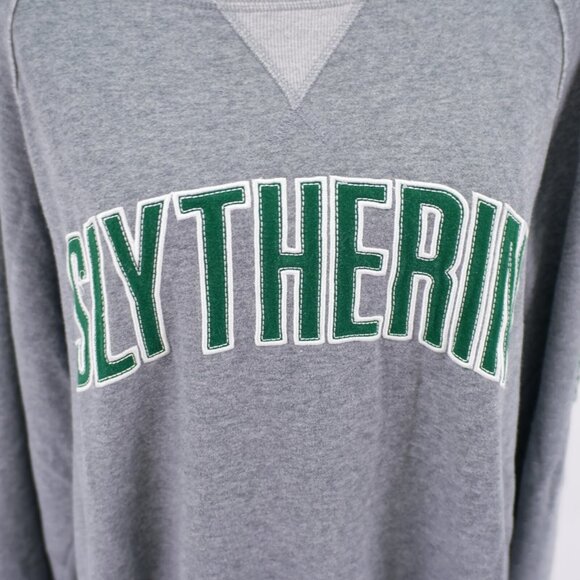 Harry Potter Slytherine Gray Round Neck Fleece Lined Large Sweater Cotton - Picture 2 of 11